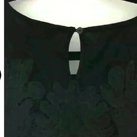 Anthropologie Black Deletta Desi Embroidered Lace 3/4 Sleeve XS babydoll Tunic - Picture 6 of 15